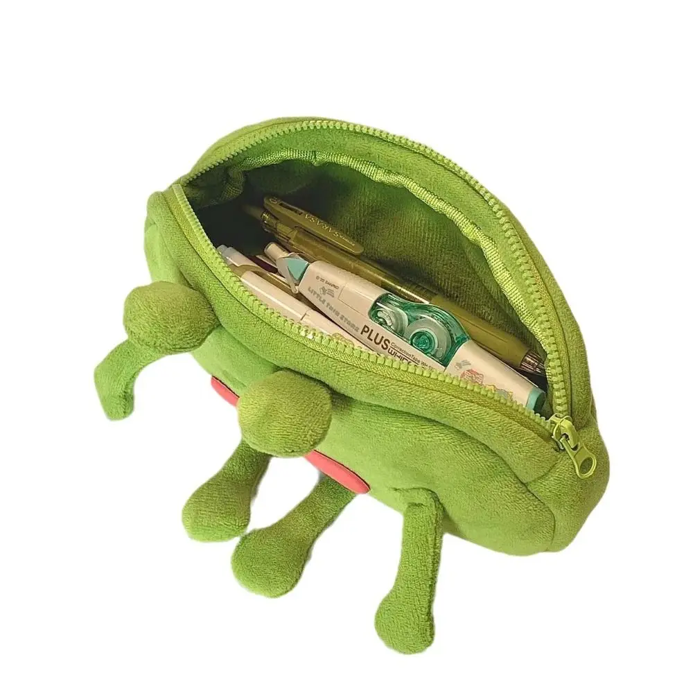 New Funny Frog Pencil Bag Plush Large Capacity Storage Pouch Creative Pen Bag School Supplies