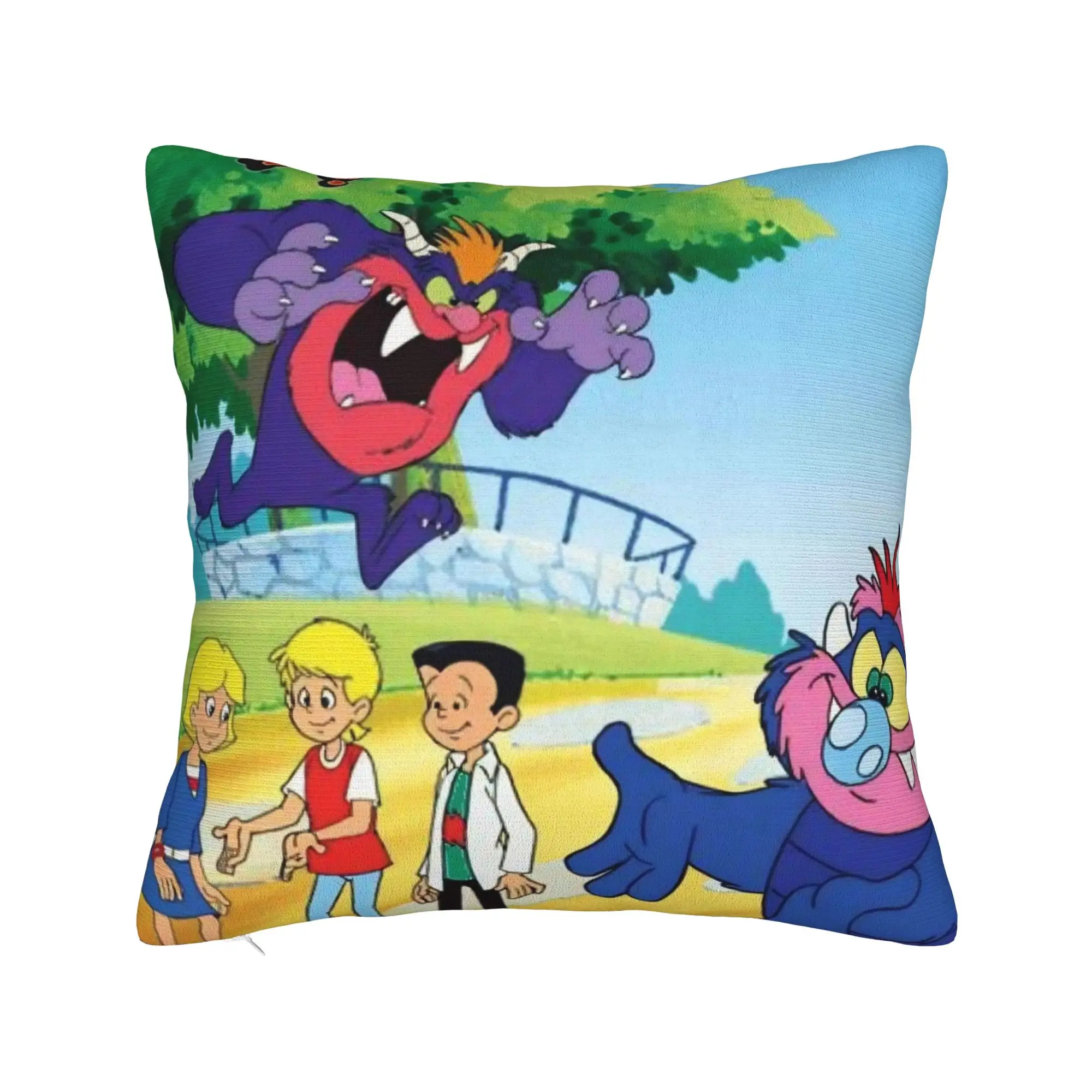 Decorative Pillow Covers My Pet Monsters Cartoon Accessories Car  Throw Pillow Case Cover Square Style Multi Size