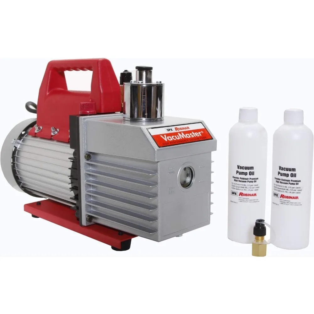 

15800 VacuMaster Economy Vacuum Pump - 2-Stage, 8 CFM, CHROME,Red/Silver