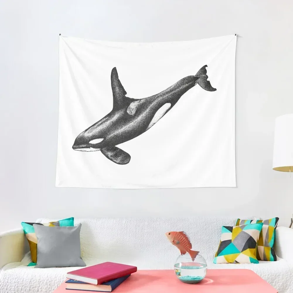 

Killer whale Orca ink drawing Tapestry Home Decorations Room Decorations Room Decor For Girls Tapestry