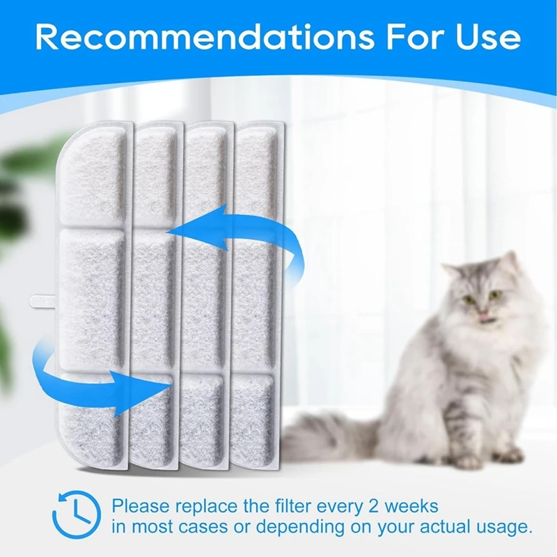 Replacement Cat Water Fountain Filters  For Pet Water Fountain Pump 84Oz/2.5L  Pet Water Dispenser Filters