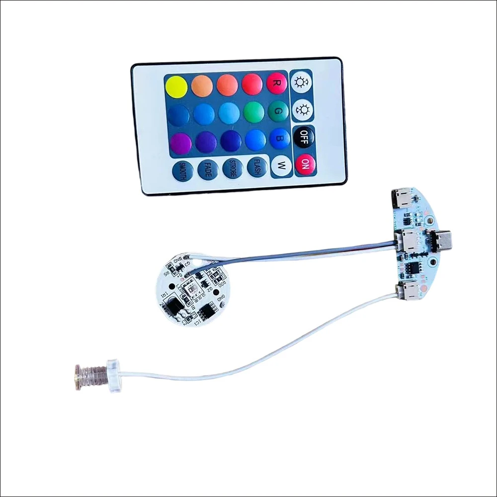 DC3.7V Input Light Source RGB LED Light Panel 31MM Dimming By Controller +Remote Control Touch Switch And Charging Port Type-c.