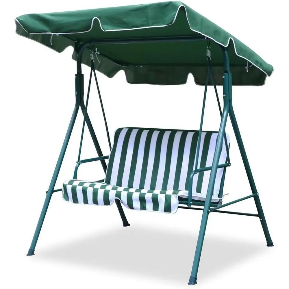 

Зеленый 2-местный стул-качалка для патио с подушкой, гамак для уличной садовой мебели