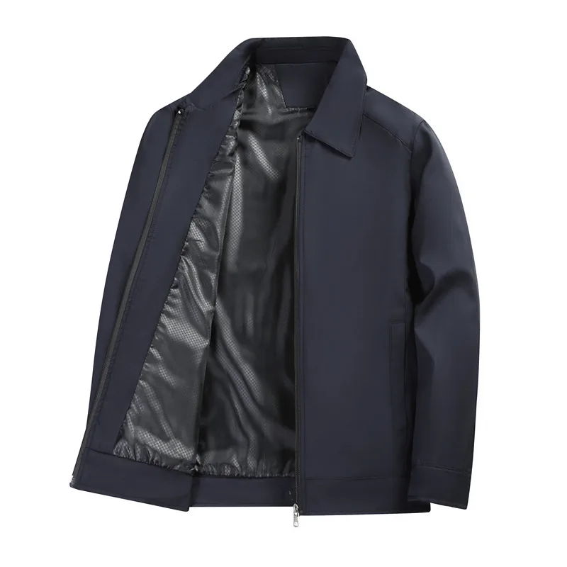 Premium Quality Man Jacket Lapel Zipper Real Pocket Refreshing Breathable Autumn New Coat Casual Versatile Fashion Mens Clothing