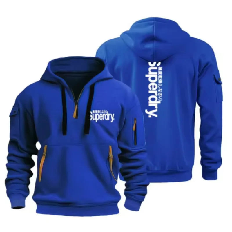 New men's hooded sweatshirts for 2024, long sleeved sweatshirts with zipper design, men's hooded sweatshirts, sportswear, casual