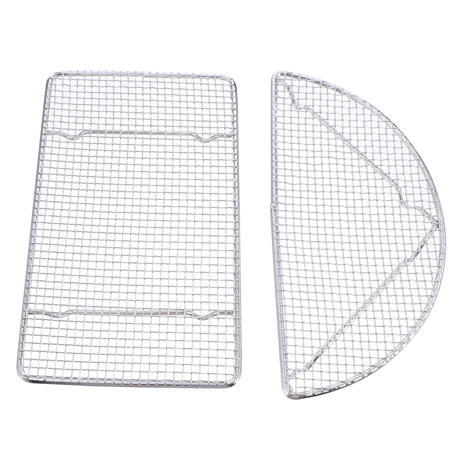 

2pcs BBQ Oil Barrier Griddle Accessories Rack Stainless Steel Mats for Outdoor Cooking Lightweight Portable