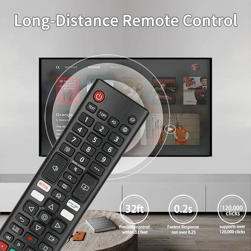 For AKB76037605 LG-Smart-TV-Remote-Control-Replacement With Netflix PrimeVideo Buttons, For LG Smart TV NANO90P NANO95P NANO99P