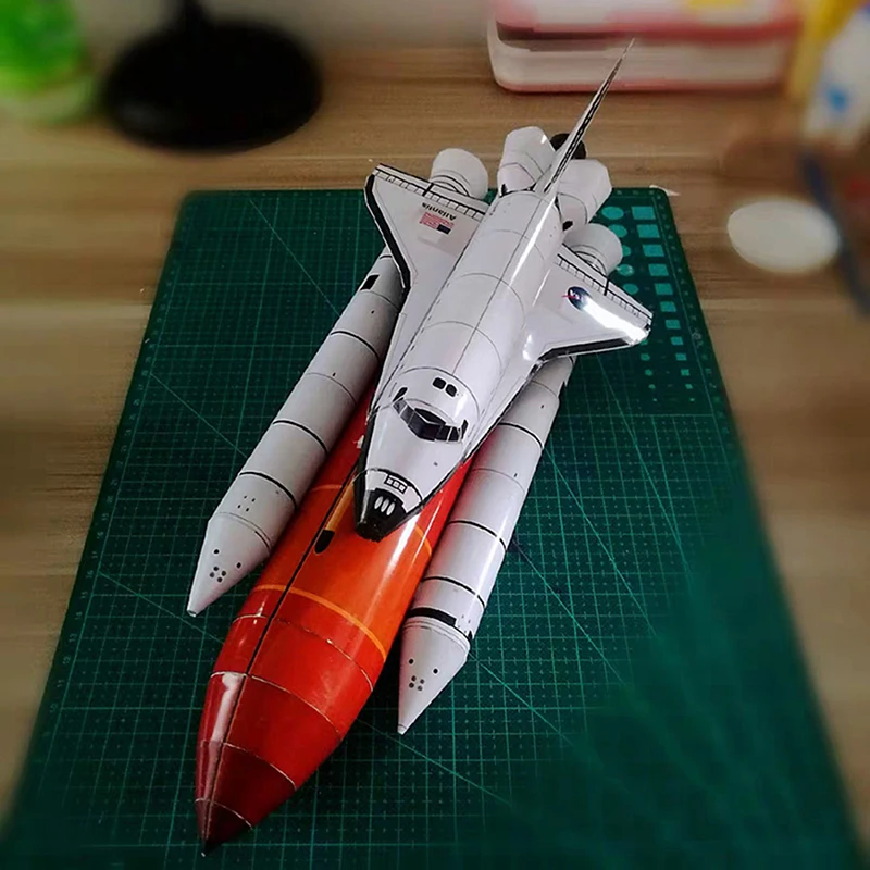 1Set Space Shuttle Raketmodel 1Set 1:150 DIY 3D Papieren Kaart Bouwsets Educatief Bouwspeelgoed