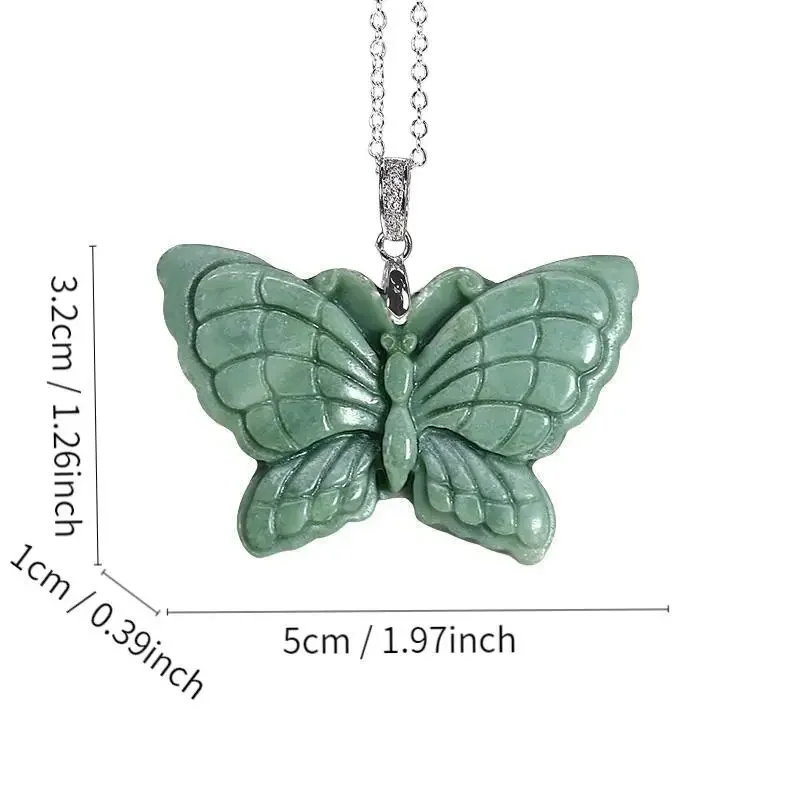 

925 Silver Green Jade Pendant Natural Necklace Jewelry Butterfly Real Man Vintage Chinese Necklaces Dragon Accessories Gemstone