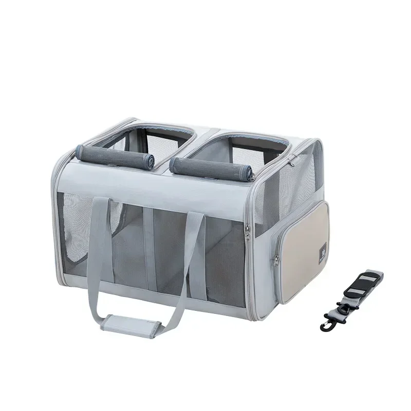 Pet Car Cage Cat Carrier Bag  Expandable Pet Cage Breathable Dog  Bag Multi Pet Collapsible and Washable