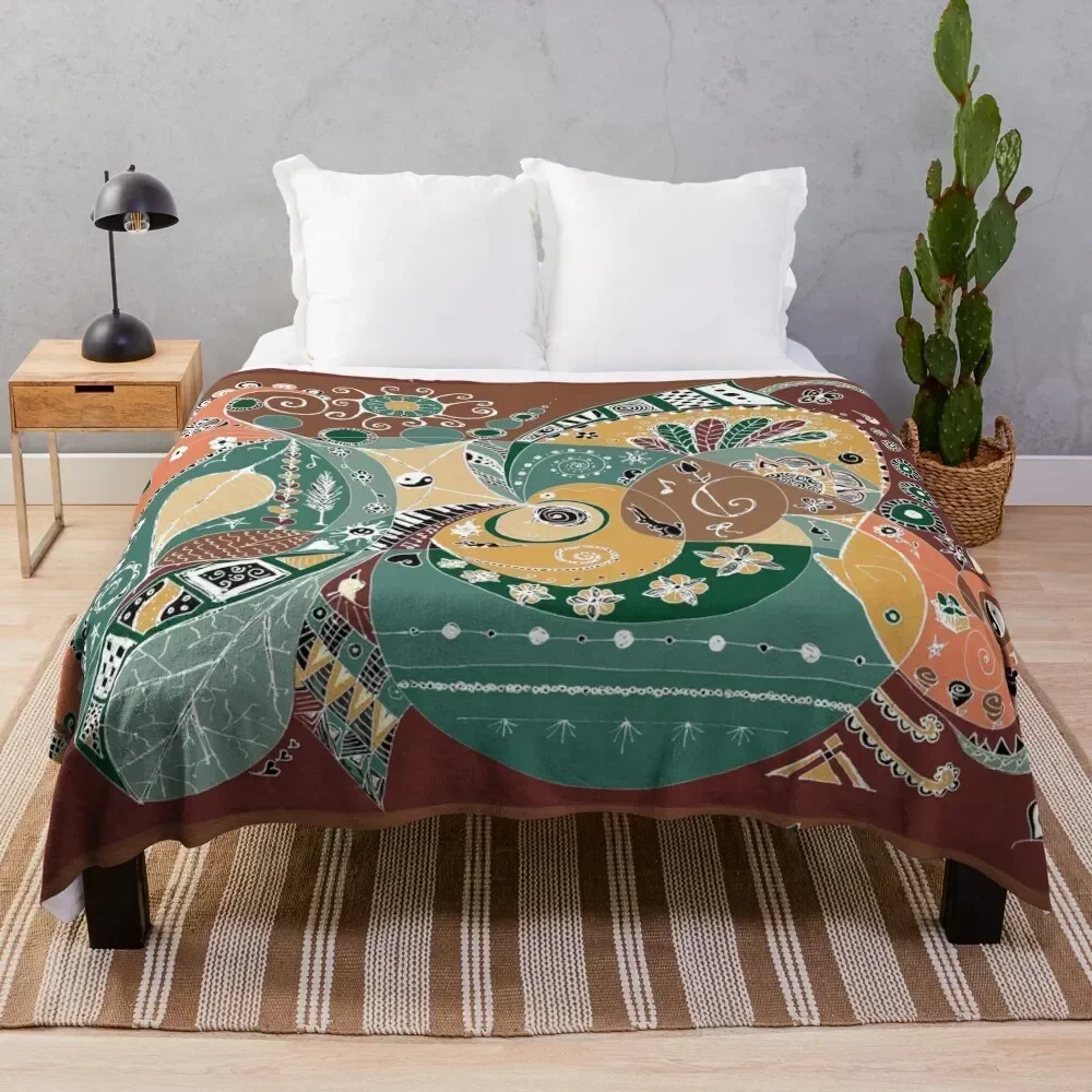 

Hippie folk art design Throw Blanket Flannel Fleece Soft Warm Throw Blanket