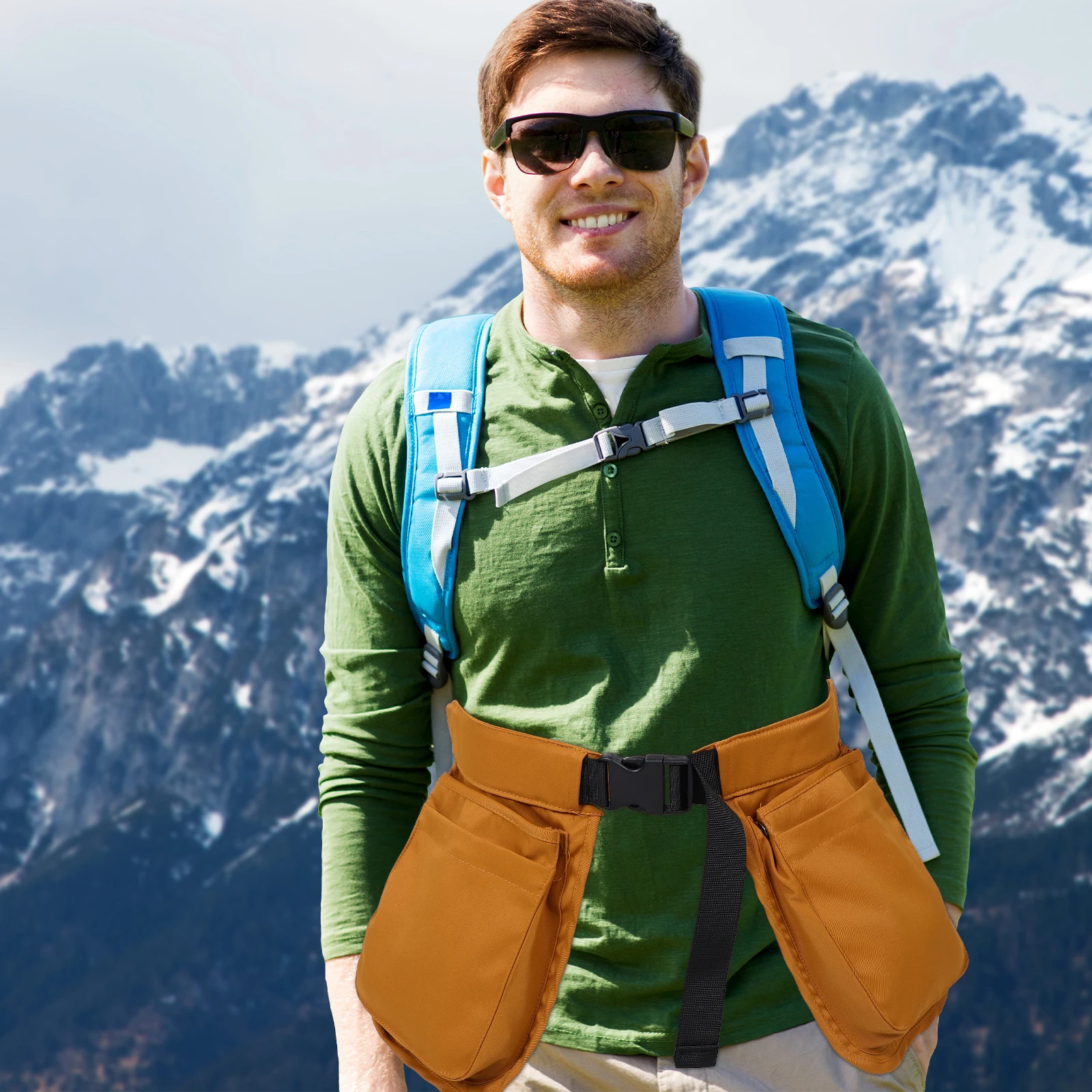 

Multipocket Waist Pack For Men Women Lightweight Travel Fanny Bag With Adjustable Strap Secure Zipper Closure Brown Tool Waist