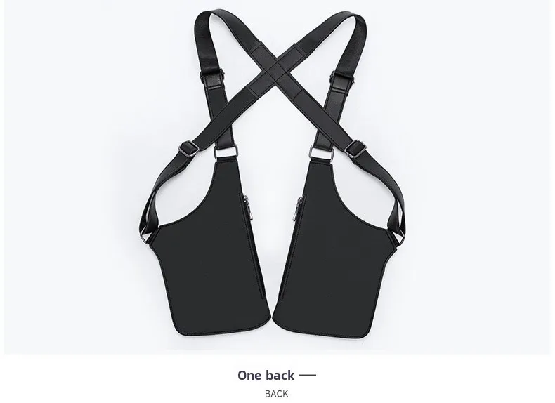 Retro Doppelschulterriemen Taktische Tasche Multi-Taschen Diebstahlsicher Wasserdicht PU Outdoor Reise Wandern Brusttasche für Männer Täglicher Gebrauch – Detail 16