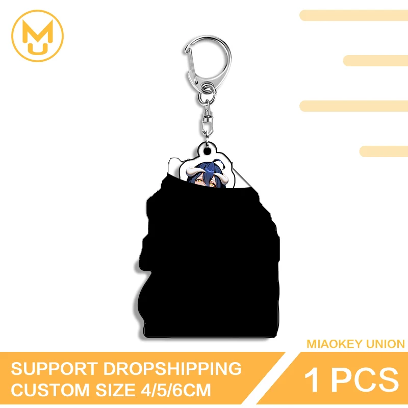 Albedo Silhouette Gamelover Elegant Car Keychain Stainless Steel Chain Lobster Clasp Portrait Suitable For Animelover Gamelover