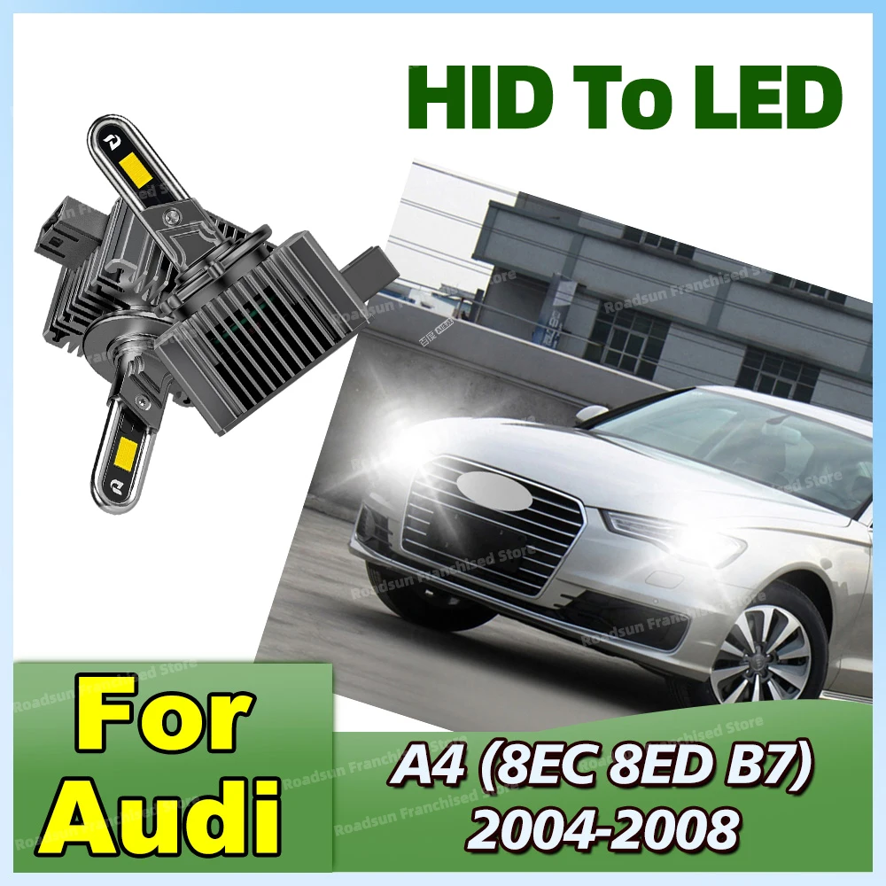 

2 шт. автомобильные фары HID 1:1 на LED D1S D1R 50000 лм для Audi A4 (8EC 8ED B7) 2004 2005 2006 2007 2008, светодиодные лампы Cooper Tube