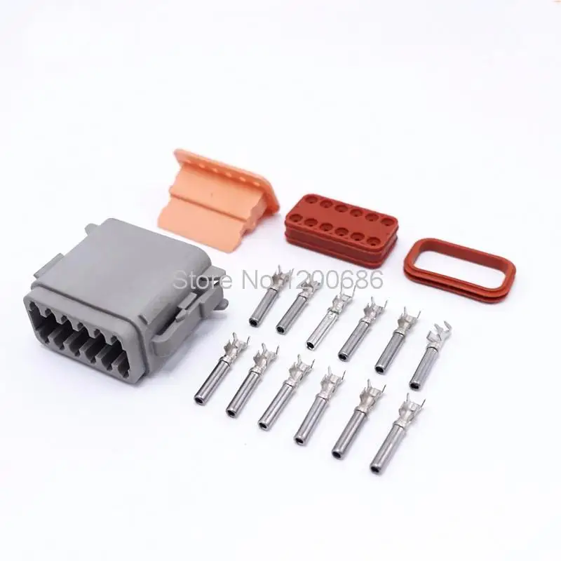 

10Kits Female 12 Pin Deutsch Waterproof Sealed Auto Electrical Wire Connector Plug Sets For Car DT06-12S