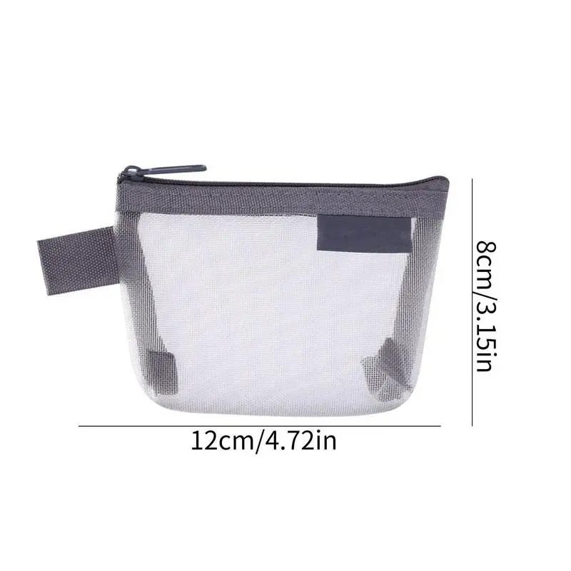 Mesh Storage Bag Reusable Triangular Mesh Coin Purses Mini Handy Wallet Carry Case Storage Bag For Women Travel Cosmetic Bag