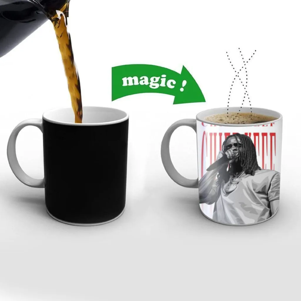 Chief Keef Rapper Vintage Coffee Mugs Creativ Color Changing Milk Tea Cup Ceramic Magic Heat Sensitive Mug Gifts