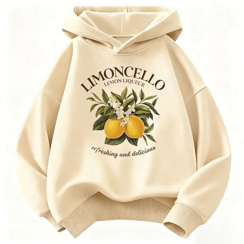 Kinder-Sweatshirt mit Zitronen-Design, süßer Kapuzenpullover für Jungen und Mädchen, lässige Kapuzenpullover für den Frühling, bequem, warm, mit Kapuze