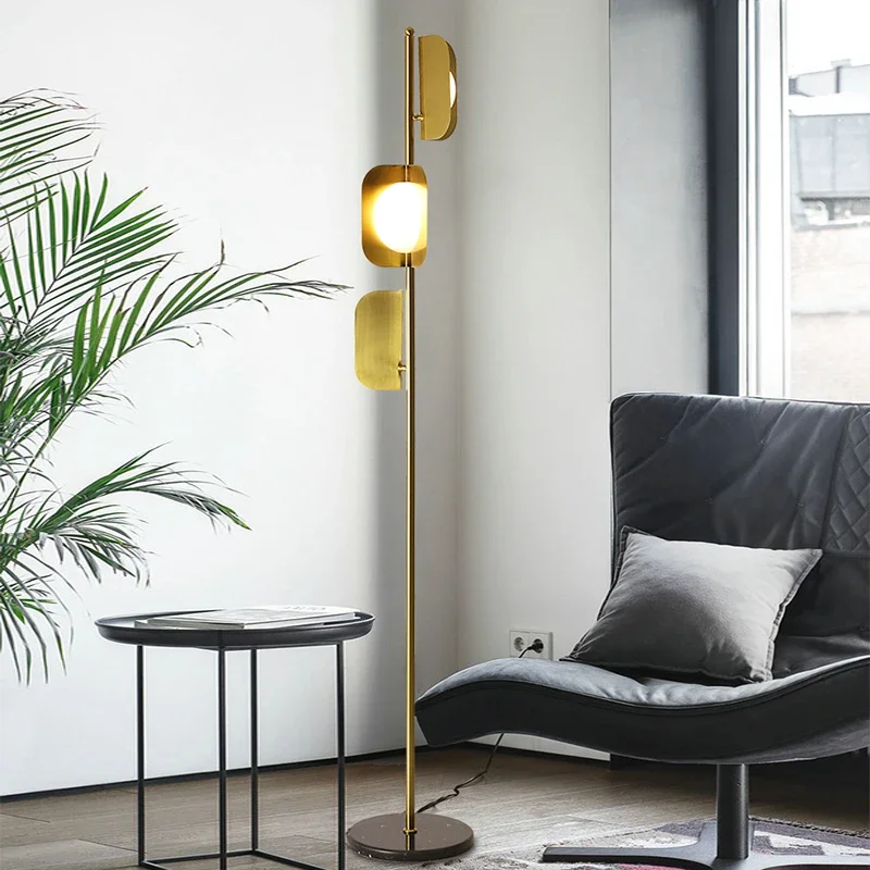 

Postmodern Light Luxury Floor Lamp Minimalist Living Room Bedroom Bedside Lamp Simple Creative Marble Lamp