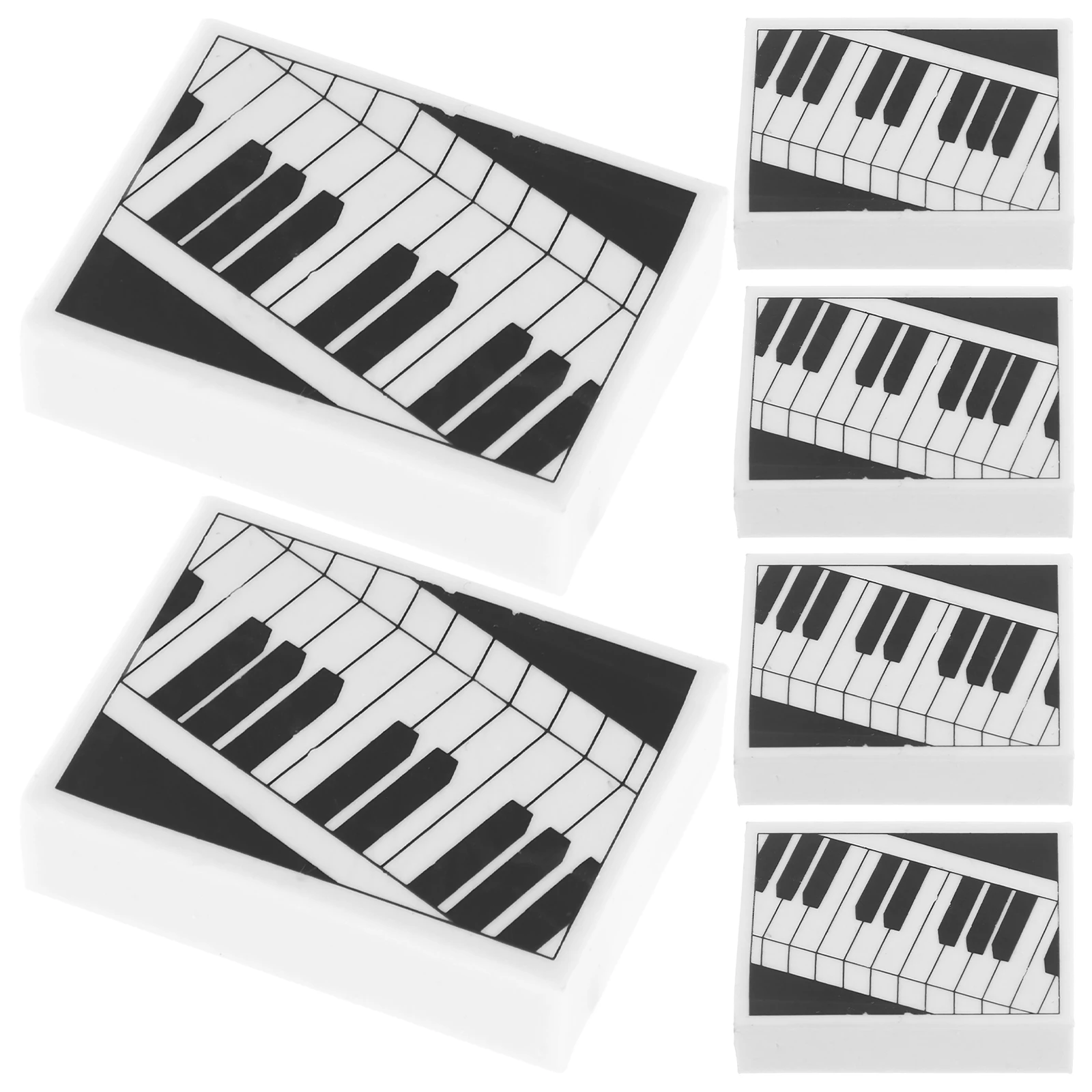 

6pcs Note Eraser Piano Shaped Erasers for Drawing Musical Student PVC Practical Function Birthday Stationery Present