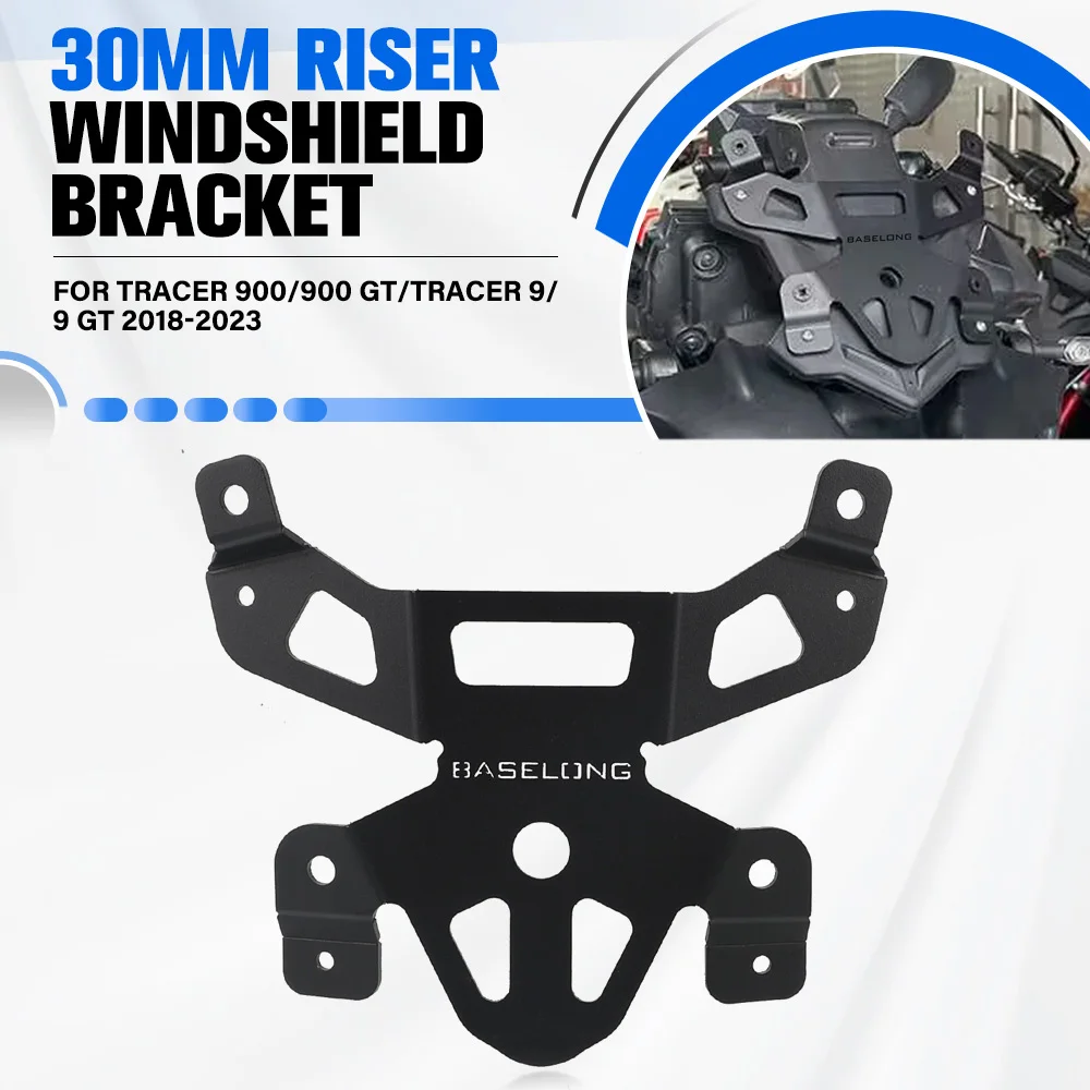

For Yamaha Tracer 900/900 GT/Tracer 9/9 GT 2018 2019-2022 2023 30MM Riser Windshield Bracket Windscreen Extended Bracket Support