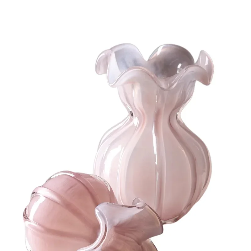 

Розовая ваза, украшение для гостиной, цветочная композиция, стекло, стекло, свет, роскошные высококачественные цветы для подкачки воды, элитная роза, французский стиль