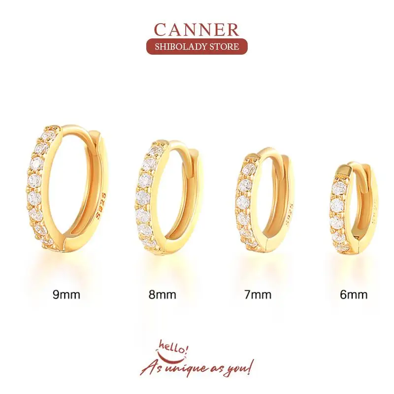 

Женские круглые серьги CANNER из серебра 100% пробы с цирконом