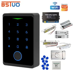 Kits de sistema de Control de acceso WIFI Tuya con huella dactilar biométrica, Kit de cerradura de puerta inteligente, abridor de puerta electrónico, juego de puerta electromagnética