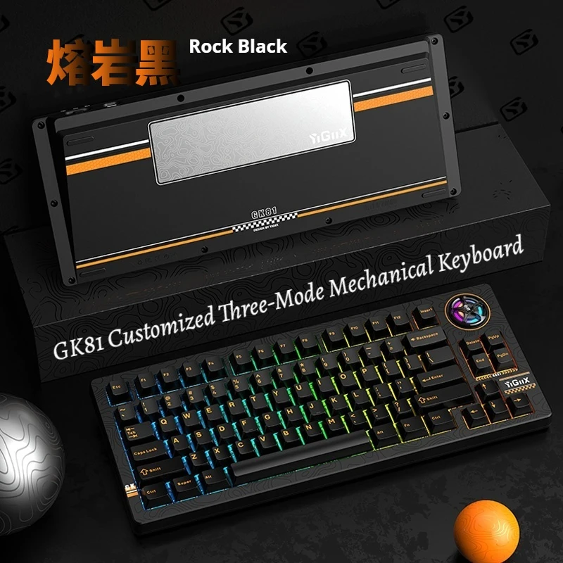 EG GK81 لوحة المفاتيح الميكانيكية اللاسلكية ثلاثة وضع اتصال 75 سلسلة 82 مفاتيح مخصصة بطارية 8000 مللي أمبير مفتاح كامل قابل للتبديل السريع #1