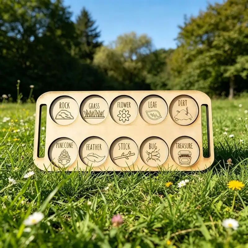 Wooden Insect Treasure Hunt Board For Kids Outdoor Exploration And Learning JOMD