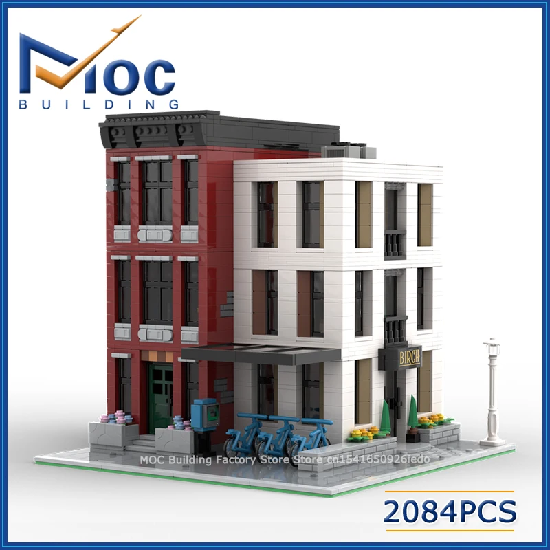 

MOC Building Blocks Modular Architecture Series Bookshop Headquarters Model DIY Assemble Brick Creative Toy Collection Xmas Gift