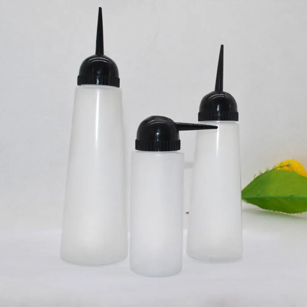 

5Pcs 260Ml Hair Dye Bottle Oblique Nozzle Applicator Thickened Plastic Wash Bottle Household Pet Shop Hairdressing Tool