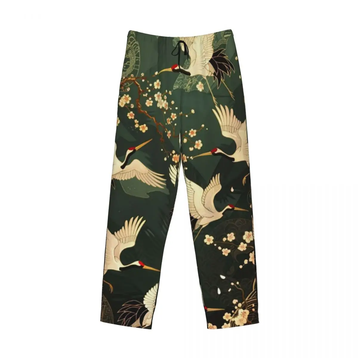 Custom Japanese Art Tattoo Japanese Woodblock Print 13 Pajama Pants Men Sleepwear Sleep Lounge Bottoms with Pockets