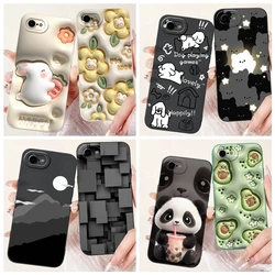 For iPhone 7 Plus 8 Plus Case Soft Silicone Capa Goothic Style Cartoon Panda Flower Back Cover For iPhone 6 Plus 6S Plus Bumper