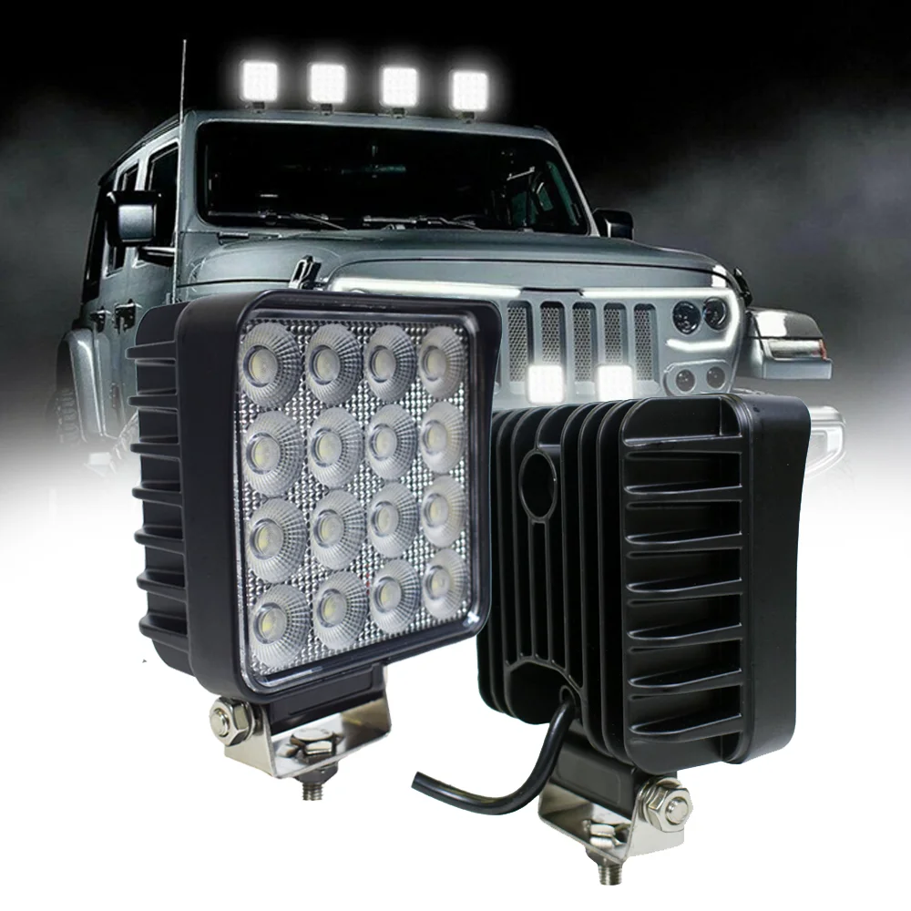 

Светодиодный прожектор JALN7 для бездорожья, 4 дюйма, для тракторов, тяжелой техники, экскаваторов, грузовиков, 14400 лм, 96 Вт, 12-30 В