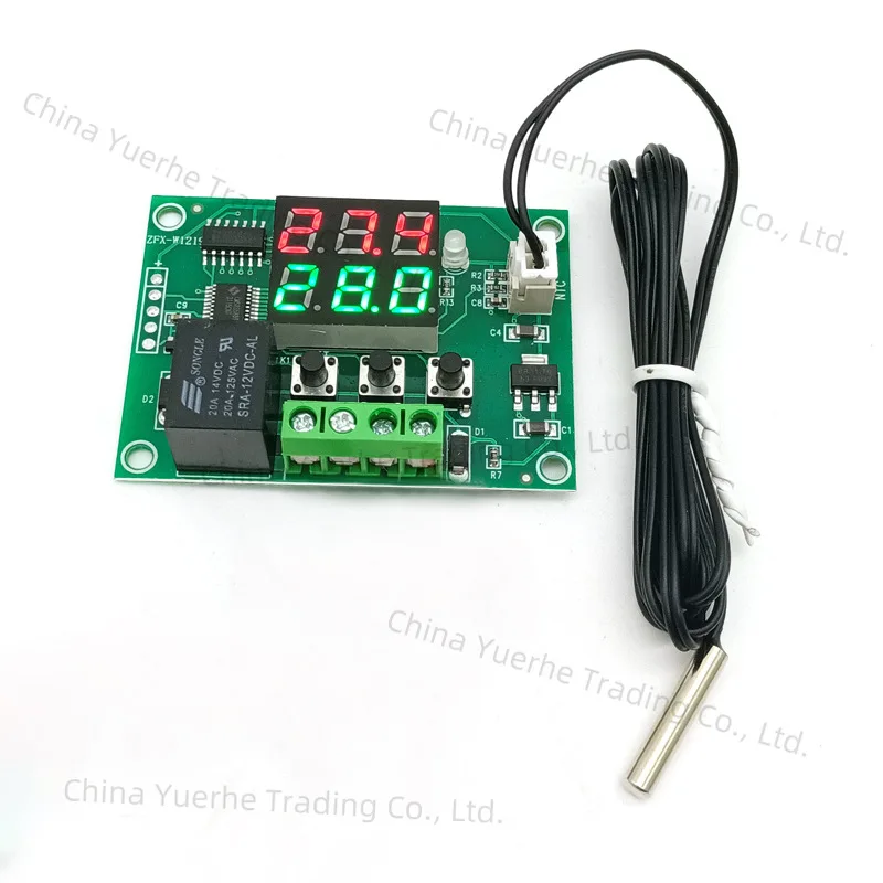 

W1219 Цифровой термостат с двойным дисплеем, высокоточный переключатель контроля температуры, интеллектуальная цифровая температура 0,1