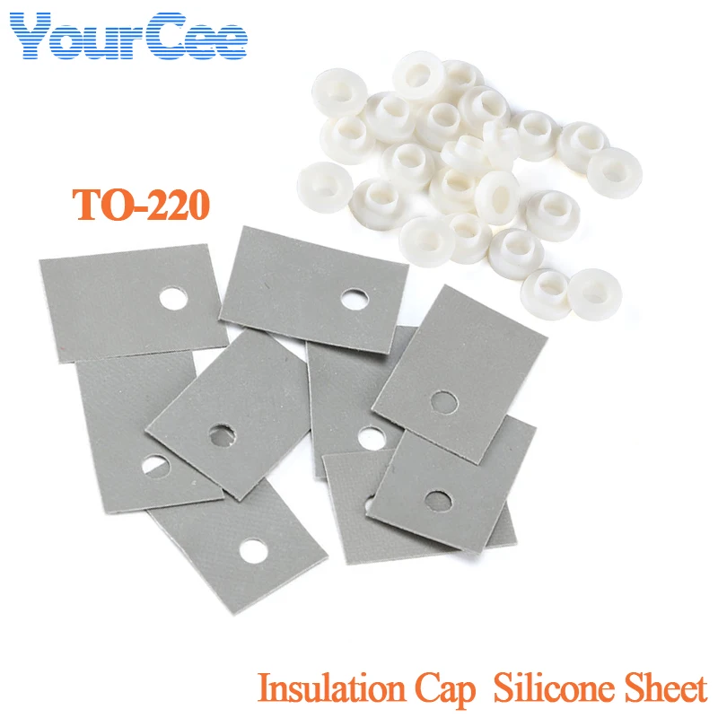 500pcs/100pcs TO-220 Isolated Silicone Pad Sheet Strip Heatsink Shim TO 220 Transistor Plastic Insulation Washer