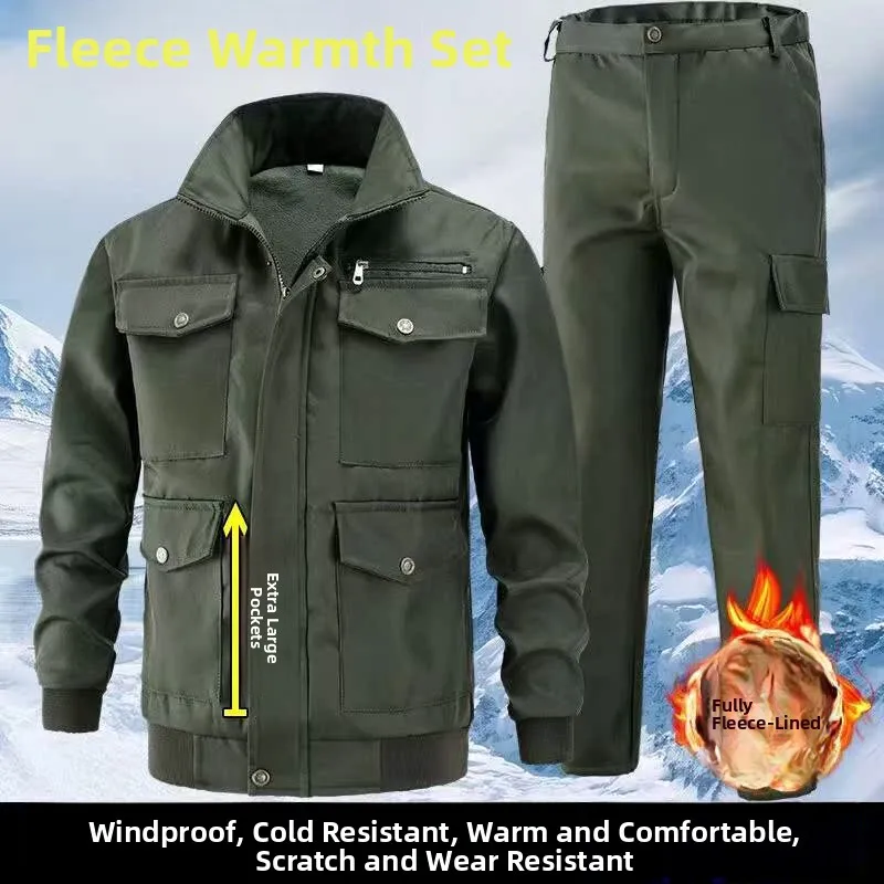 thickened-fleece-camouflage-workwear-men's-set-long-sleeve-labor-protection-clothing-anti-cold-and-wear-resistant-work-uniform