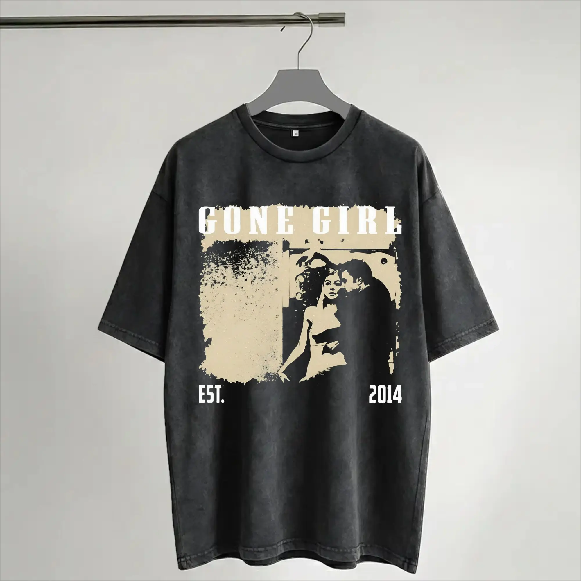 MISSING - AMY DUNNE (GONE GIRL)  T Shirts Hip Hop Washed Short Sleeve Oversize T-Shirts  Vintage for Men Women Streetwear