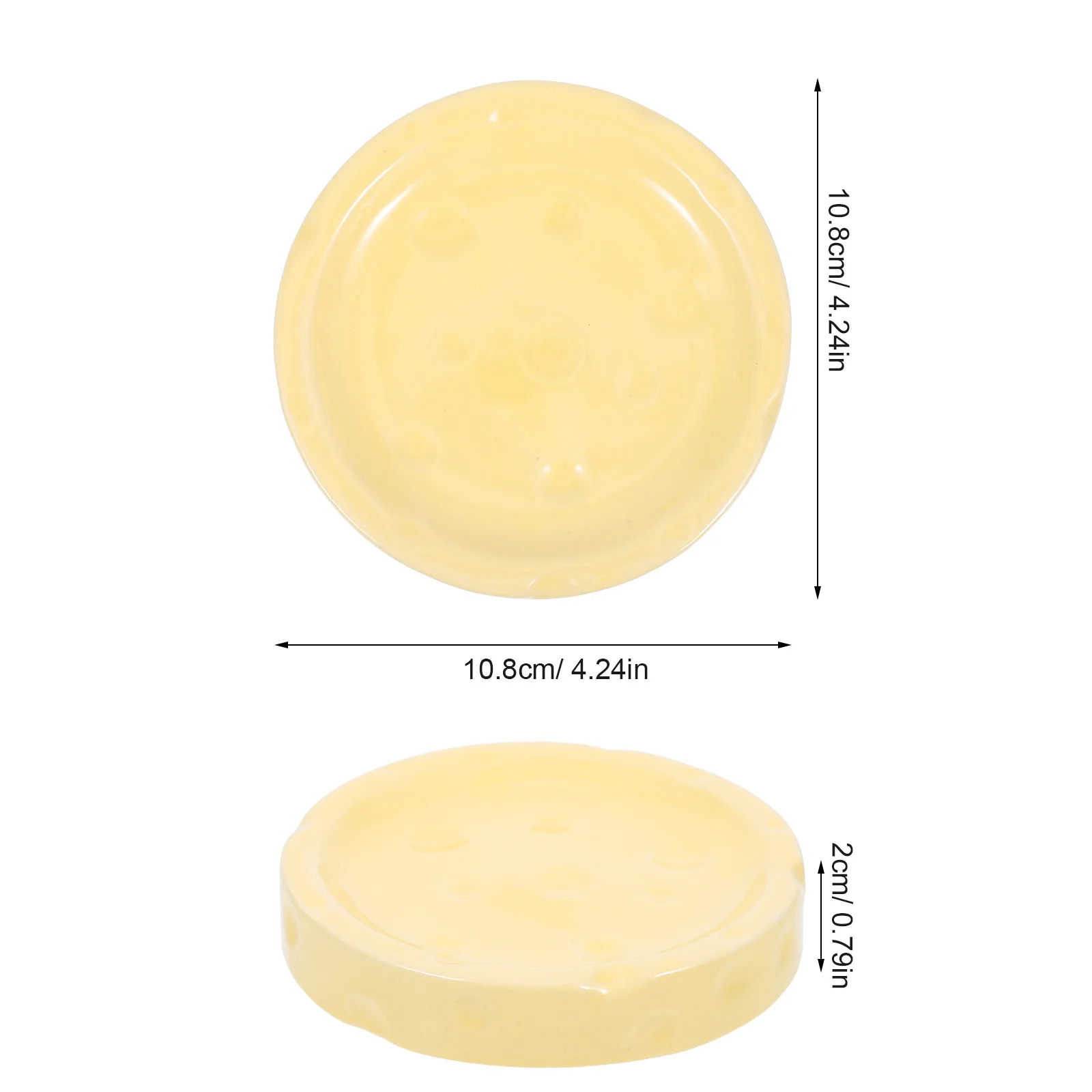 Retro Cheese Shape Ceramic Jewelry Dish Decorative Plate Multi Functional Vanity Bathroom Bedroom Storage Tray Rings Trinkets