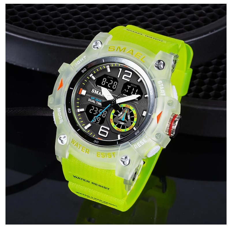 

Fashion Military Watch Quartz Wristwatches Sport 50m Waterproof Alarm Clock Light Analog Digital Male Clocks 8007 Mens Watches