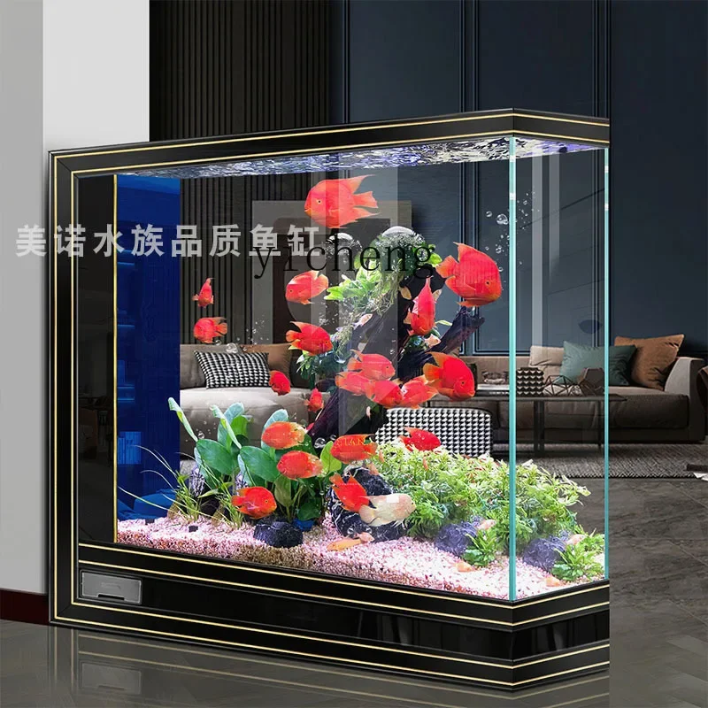 

H3-27 water-free household light luxury fish tank ultra-white glass large screen partition ecological aquarium