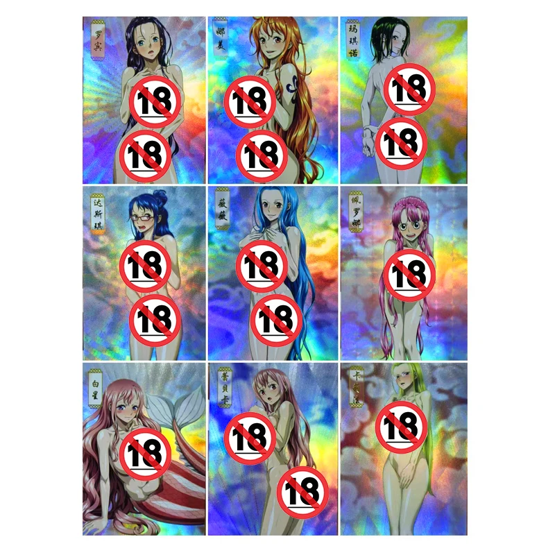 9pcs/set Nami Nico Robin ACG Sexy Nude Toys Hobbies Hobby Collectibles Game Collection Anime Cards