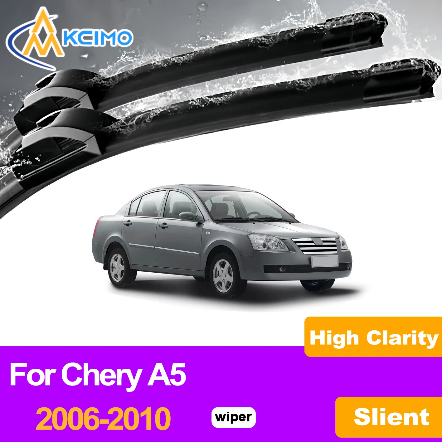 

KCIMO 2PCS Front Windshield Wiper Blades For Chery A5 2006-2010, High-Grade Natural Rubber Enhanced Visibility Safety Driving