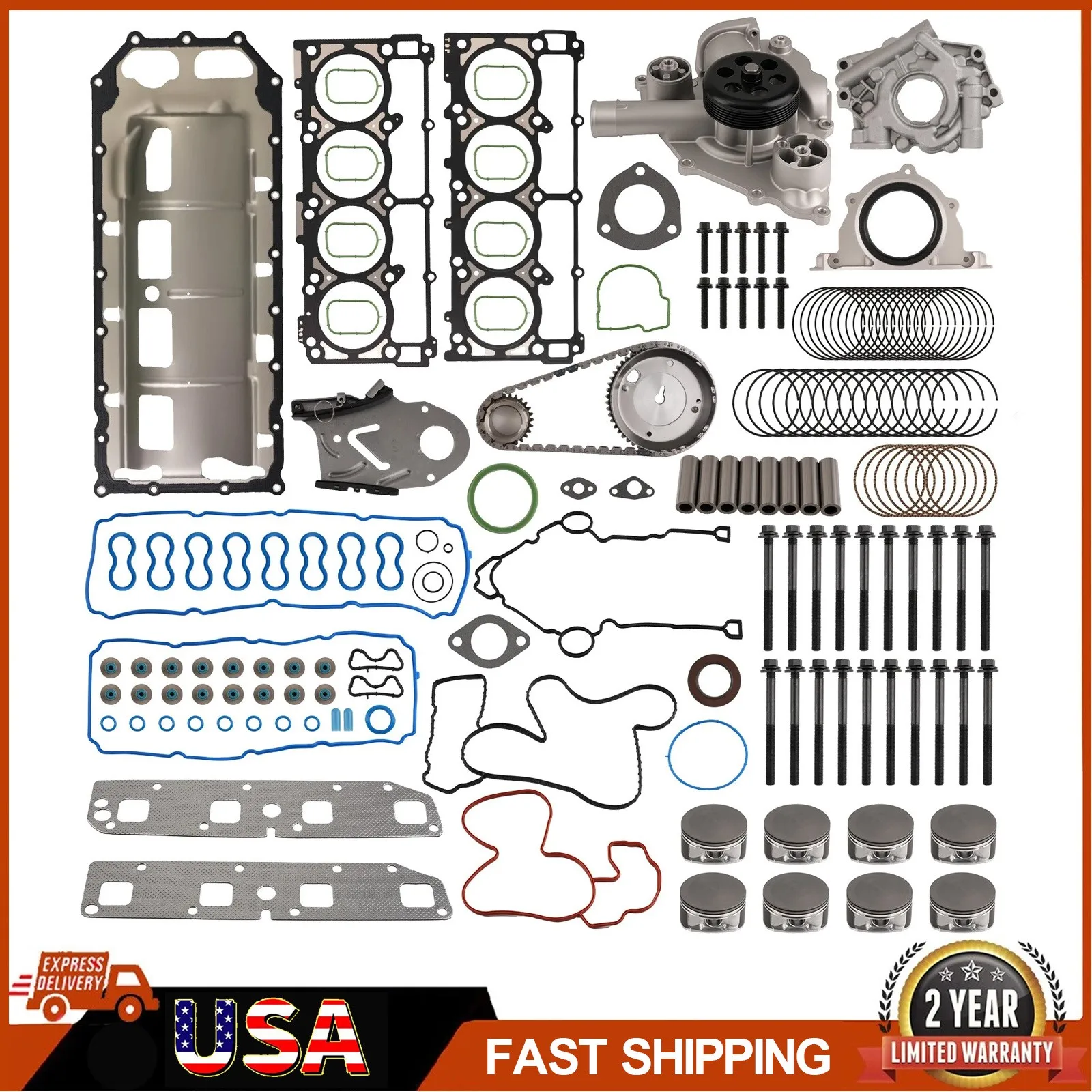 AP01 Engine Rebuild Kit Water Pumps Set For 03-66 Dodge Ram DURANGO 5.7L Hemi HS26284PT