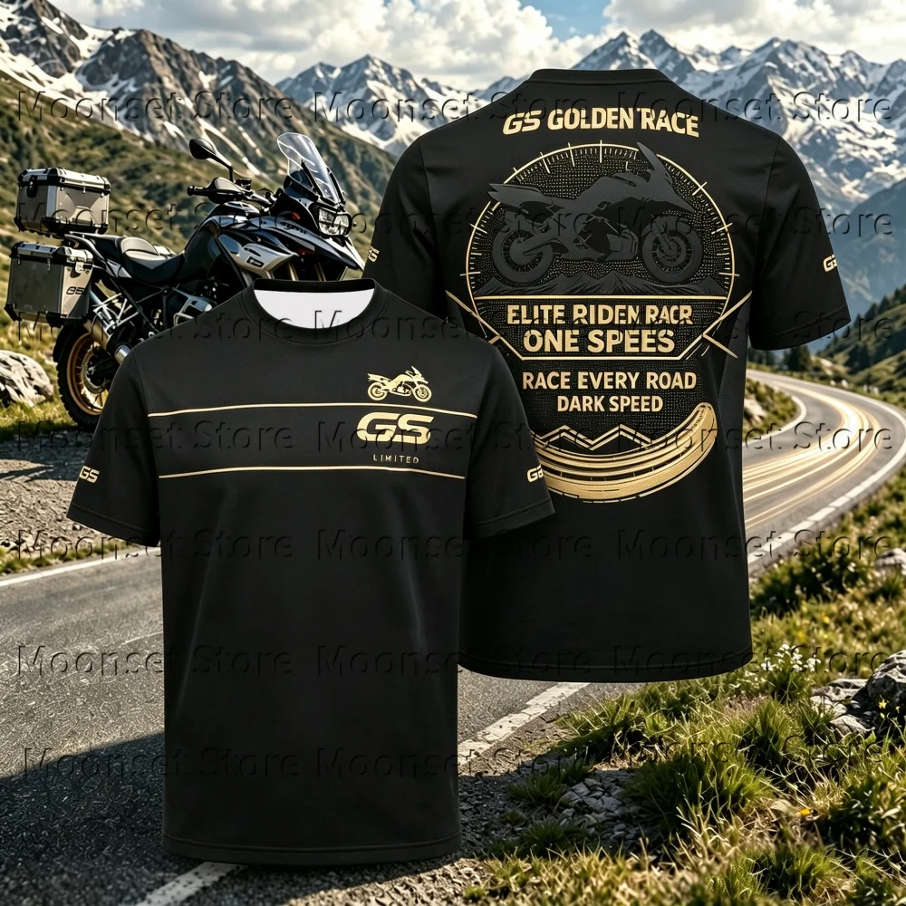 2026 New Mens Gs Motorrad T Shirt Featuring The Ultimate Machine Text and Motorcycle Silhouette Breathable Sportswear Kids Tops