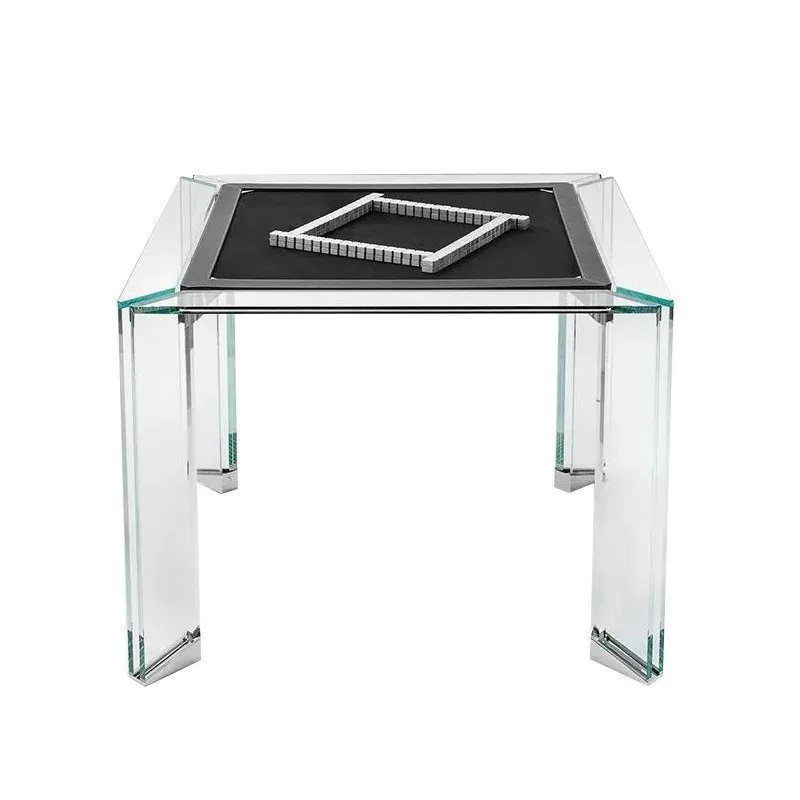 Italian minimalist crystal glass mahjong table