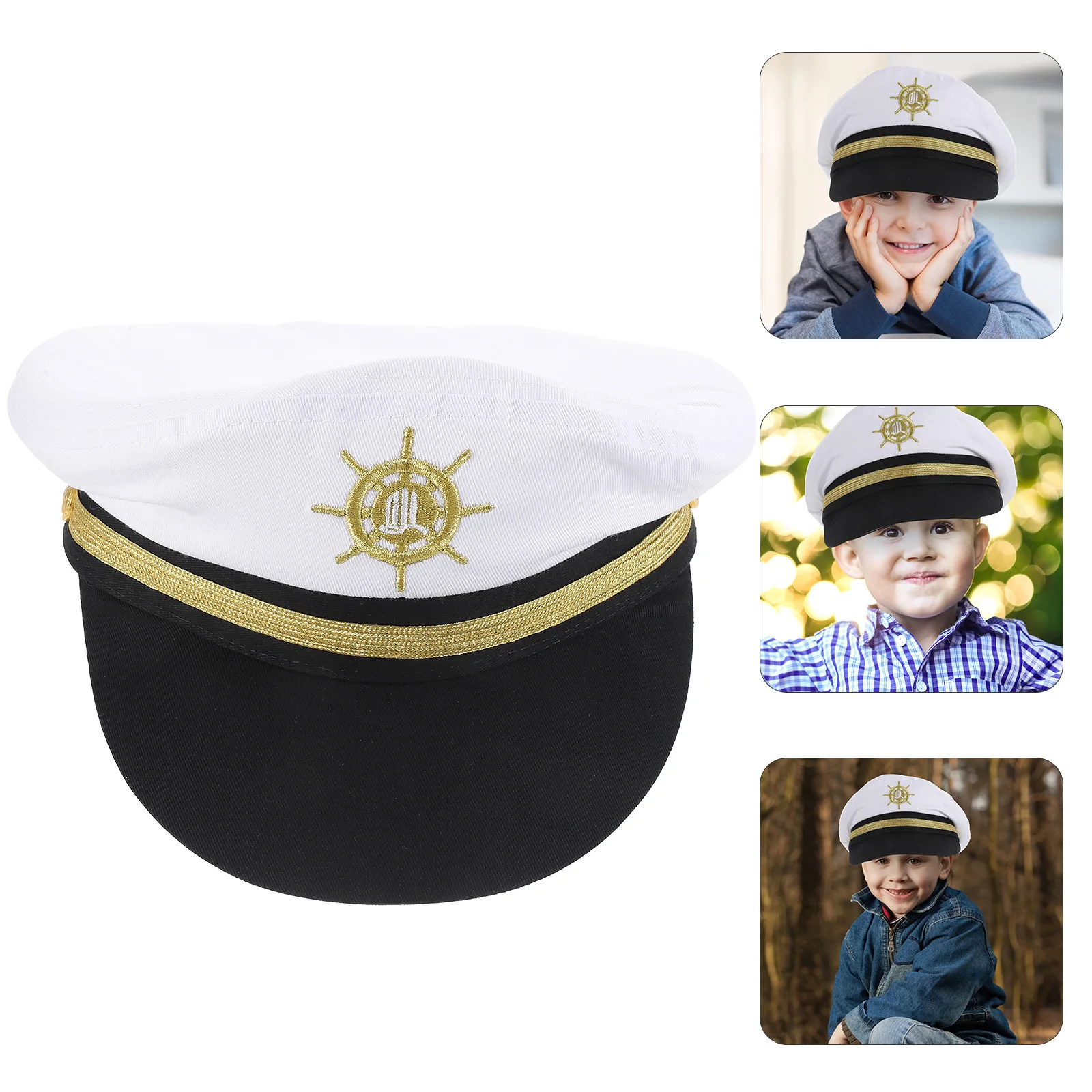 Kapelusz marynarski unisex z regulacją, kapelusz kapitana łodzi na imprezy kostiumowe, dekoracje jachtowe, akcesoria dla mężczyzn i kobiet.