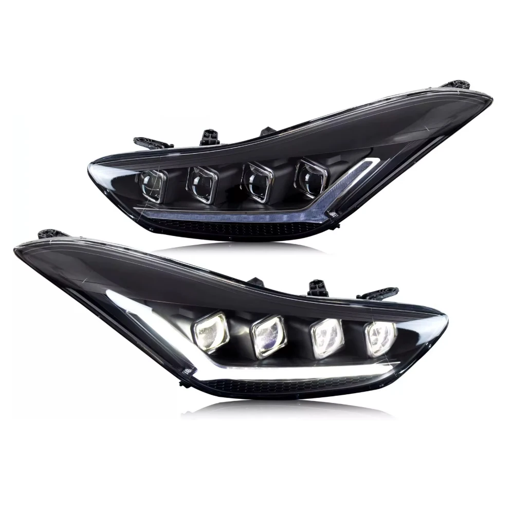 

Производитель автомобилей Стайлинг светодиодные фары модифицированный проектор DRL красные линзы дьявола для Hyundai Elantra 2011-2016 Avante MD 2011-2016